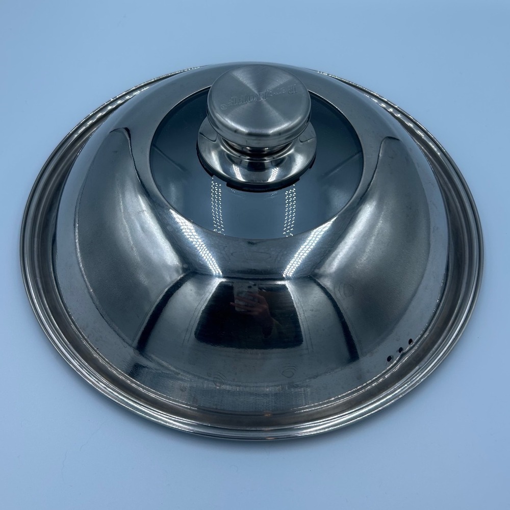 BergHOFF Stainless Steel Universal Lid High Dome Glass Center Steam Vent Silver